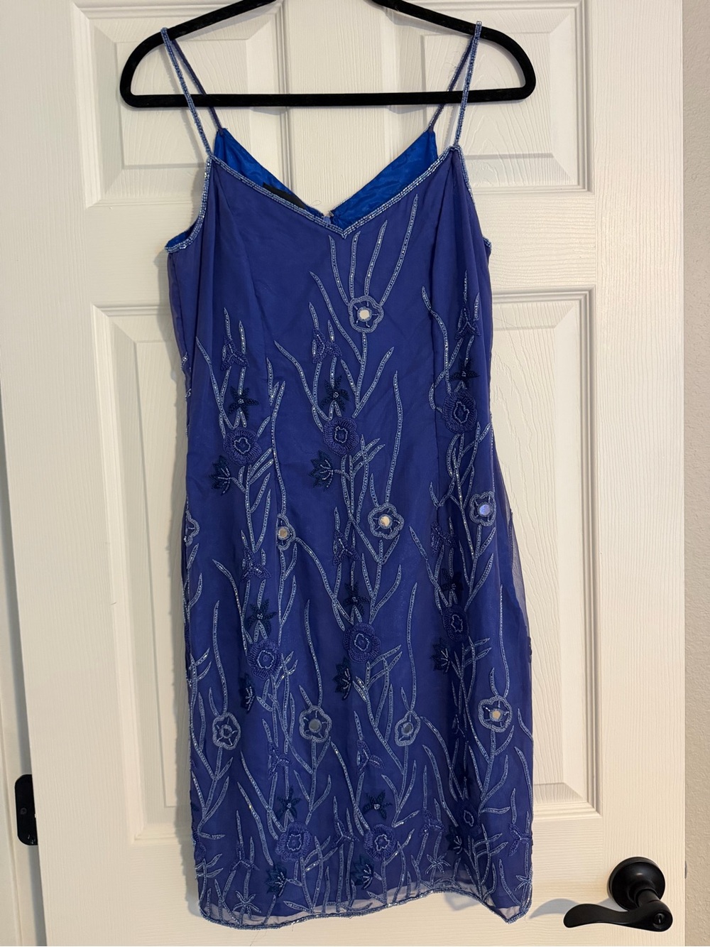 Deadstock Vintage Chaudry Beaded Sequined Mini Dress Silk